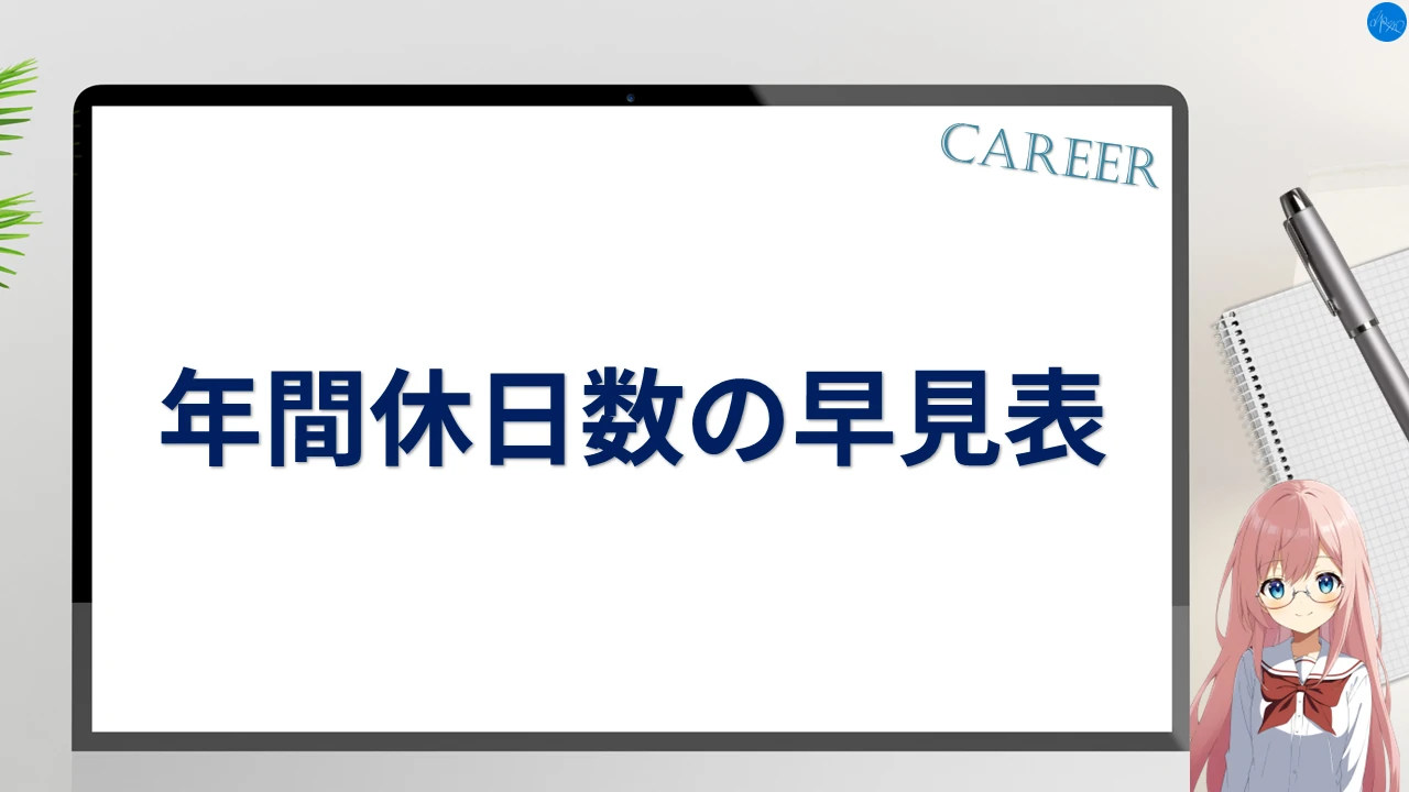 年間休日数の早見表